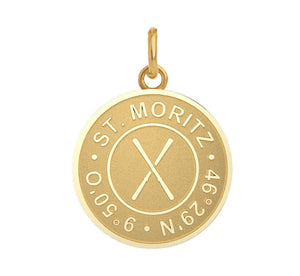 Gold Coin Pendant `St. Moritz